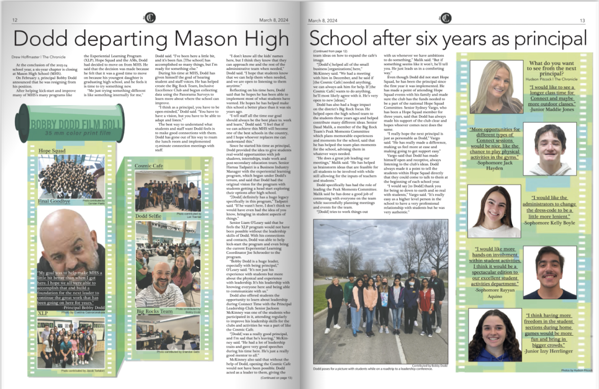 The 2023-2024 Chronicle, from William Mason High School, was advised by Dale Conner.