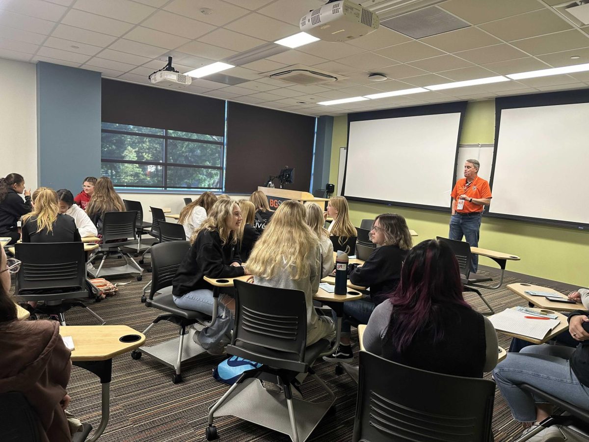 BGSU's student media adviser Karl Smith taught sessions to the Region 4 students on a variety of topics.